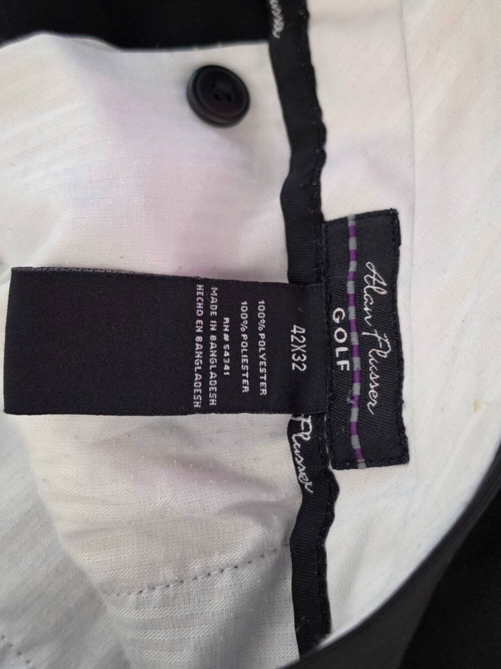 Alan Flusser Golf Men’s 42x32 Black Dress Pants Pleated Classic Fit Trousers